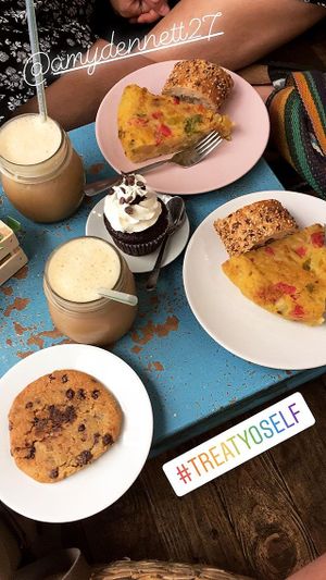 Iced coffee, tortilla and cakes!  at Bohemian Lane in Bilbao