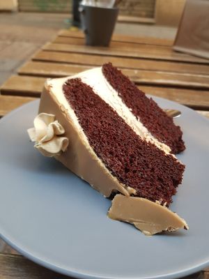 Incredible sponge cake, the best I've ever had. So light and not too much sugar at Bohemian Lane in Bilbao