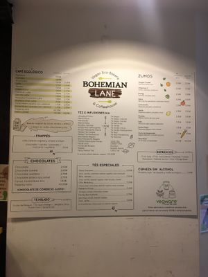 Bebidas / Drinks at Bohemian Lane in Bilbao