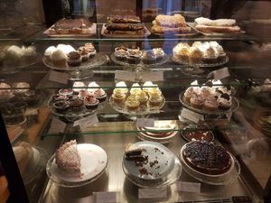 Dessert display at Bohemian Lane in Bilbao