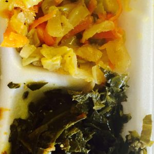 greens and cabbage  at Just 4 U Vegan Market in Fitzgerald
