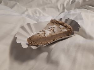 A (vegan!) coconut cream cake. I ate enough at Crudo today, but this one screamed to me to take it with me to enjoy it at the hotel... and I didn't regret that! It was so delicous! at Crudo in Nijmegen