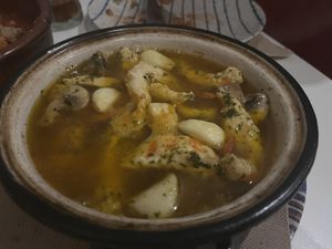The ‘gambas’ al ajilo were very bland   at El Oju in Granada