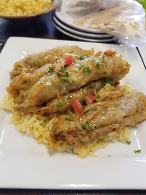Garden cabbage rolls - unusual but delicious spices including soft, mild garlic and yummy rice at Kabab-G in Peoria