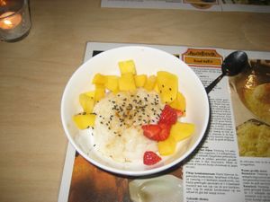 mango sticky rice  at Cafe Averechts in Utrecht
