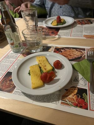 Fried polenta with kale pesto.  at Cafe Averechts in Utrecht