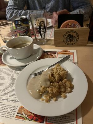 Apple crumble with vanilla sauce.  at Cafe Averechts in Utrecht