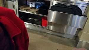 waitress station behind my chair at Buddy's Pizzeria in Novi