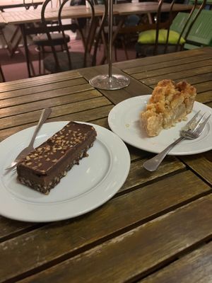 Vegan snickers bar and apple pie at Naturally Fiordland in Te Anau