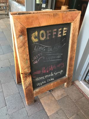 Vegan advertising at Naturally Fiordland in Te Anau