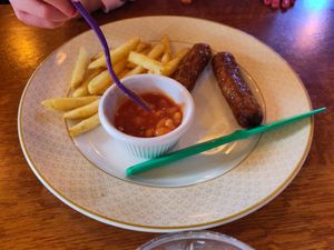 Kids sausage beans and chips at The Cosy Club in Leicester