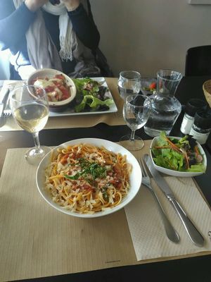 daily menu plus lasagne at Mezzaluna in Saint-laurent-blangy