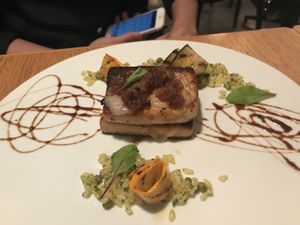 Tofu steak at 8ablish Cafe in Tokyo
