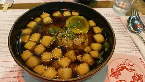 Agedashi Tofu, vegan at Oban Koban in Tel Aviv