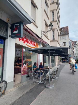 Outside at Cigköftem in Strasbourg
