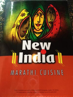 new menu 1 at New India Cuisine in Austin