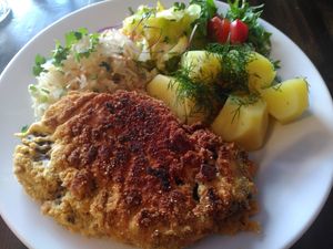 Seitan "schabowy" at Restauracja Ciasna in Torun