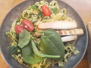 Garlic pesto and pinenut tagliatelle at Restauracja Ciasna in Torun