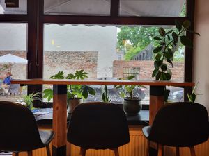 Looking outside at Restauracja Ciasna in Torun