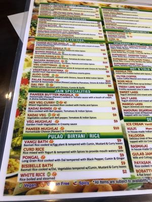 Options clearly marked  at Suprabhat in Austin