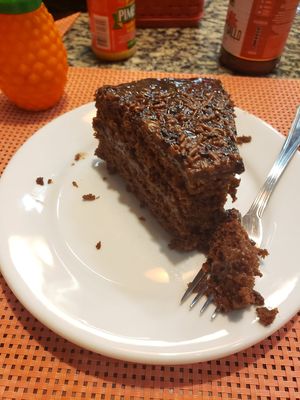Vegan Brigadeiro cake at Vaca Louca Cafe in Maringa