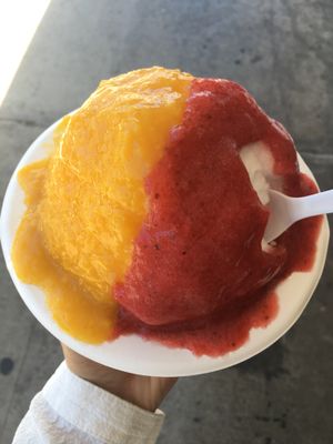 Mango & strawberry  at Monsarrat Ave Shave Ice in Honolulu