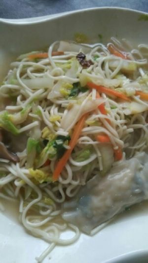 dumpling noodle at Xing Hua Vegetarian 兴化美食 - Fortune Centre in Central Singapore