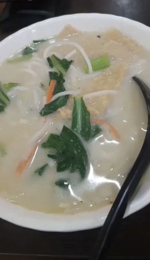 (no. 1113) sliced fish bee hoon $5 (contains dairy) at Xing Hua Vegetarian 兴化美食 - Fortune Centre in Central Singapore