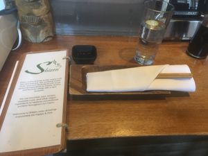 Seat at the bar at Shizen Vegan Sushi Bar in San Francisco