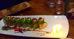 The Candlestick roll comes with  at Shizen Vegan Sushi Bar in San Francisco