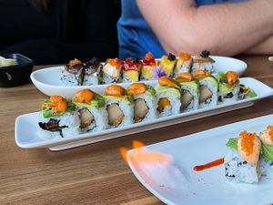 Different specialty rolls at Shizen Vegan Sushi Bar in San Francisco