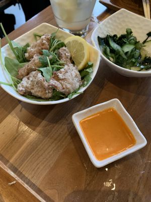 Favorite Karage, must get , sauce was spicy & delicious  at Shizen Vegan Sushi Bar in San Francisco