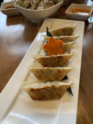 Gyoza, nothing super special, won’t order again. at Shizen Vegan Sushi Bar in San Francisco