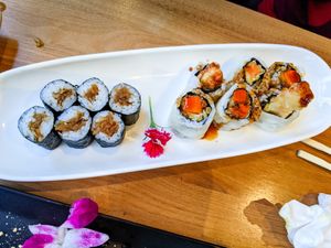 Very tasty vegan "sushi", presented well at Shizen at Shizen Vegan Sushi Bar in San Francisco