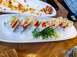 Very tasty vegan "sushi", presented well at Shizen at Shizen Vegan Sushi Bar in San Francisco