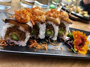 Nice sushi presentation  at Shizen Vegan Sushi Bar in San Francisco