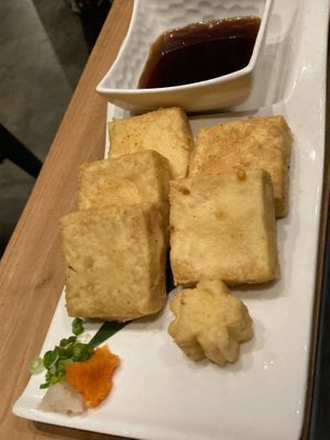 Agedashi tofu at Shizen Vegan Sushi Bar in San Francisco