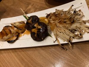 Grilled mushrooms at Shizen Vegan Sushi Bar in San Francisco