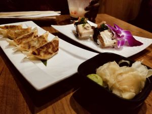 Sweet tofu and Dumplings was everything 😋 at Shizen Vegan Sushi Bar in San Francisco
