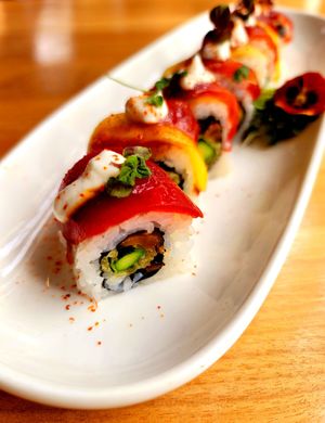 "Missing Piece" roll at Shizen Vegan Sushi Bar in San Francisco