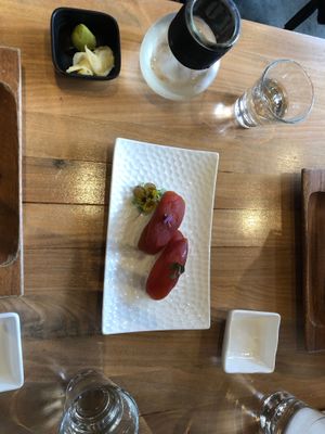 Tomato Nigiri at Shizen Vegan Sushi Bar in San Francisco