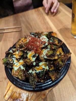 Brussel Sprouts at Shizen Vegan Sushi Bar in San Francisco