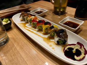 Peacock at Shizen Vegan Sushi Bar in San Francisco