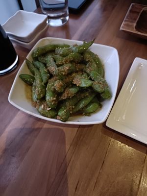 Edamame - super garlicky! at Shizen Vegan Sushi Bar in San Francisco