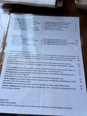   at Shizen Vegan Sushi Bar in San Francisco