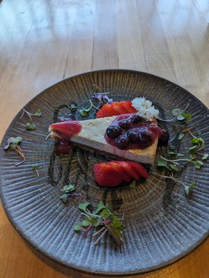 Yuba cheesecake at Shizen Vegan Sushi Bar in San Francisco