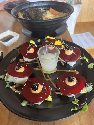 Surprise ending (I got the fiery one)  at Shizen Vegan Sushi Bar in San Francisco