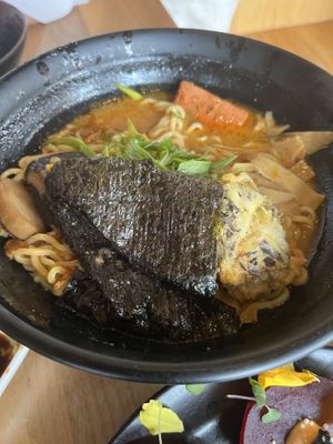 Spicy ramen  at Shizen Vegan Sushi Bar in San Francisco