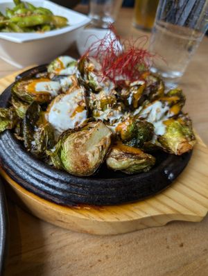 Brusselsprouts at Shizen Vegan Sushi Bar in San Francisco