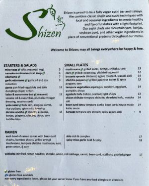   at Shizen Vegan Sushi Bar in San Francisco